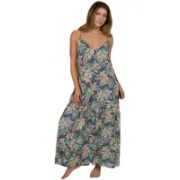 Salty Crew Baja Maxi Sleeveless Long Dress Bleu L Femme