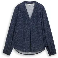 Tom Tailor Chemisier bleu foncé / blanc cassé
