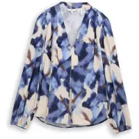 Tom Tailor Chemisier beige / bleu / chocolat