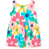 Boboli Satin Floral Sleeveless Dress Multicolore 6 Months Fille