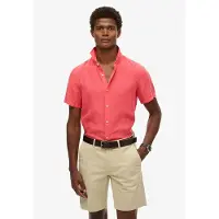 Superdry Vacation Linen Short Sleeve Shirt Rose M Homme