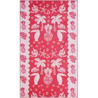 Sundek Recycled Lightweight Microfibre Tropic Salad Print Towel Rose Femme