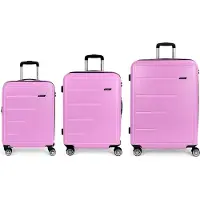 Gabol Future Plus Spinner Expandable 217l Trolley Bag 3 Units Rose