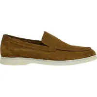 Hackett London pour homme. HMS21473 Martin Mocassins en cuir souple marron (41), Plat, Aucun, Casuel