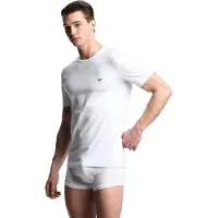 Emporio Armani pour homme. EM000379_AF14133 T-shirt court blanc (XL), Homewear, Coton, Manche courte