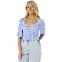 Rip Curl San Carlos Short Sleeve Blouse Bleu M Femme
