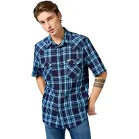Wrangler Western Short Sleeve Shirt Bleu M Homme