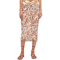 Sundek Long With Optic Flower Print Sarong Marron,Orange S Femme
