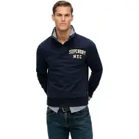 Superdry Vintage Athletic Half Button Sweatshirt Bleu M Homme