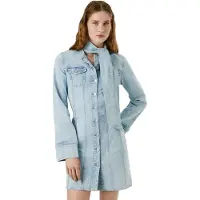 Pepe Jeans pour femme. PL9537688 Robe Ella bleue (XXS), Casuel, Coton, Manche longue