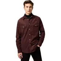 Wrangler Western Cord Long Sleeve Shirt Rouge L Homme