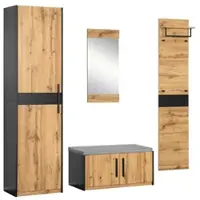 OKWISH Table Basse LED avec Télécommande - Meuble de Salon Moderne à 2 Niveaux, Tiroir Coulissant et Éclairage LED, MDF, Noir, 100×50×39 cm