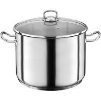 GSW 643450 Marmite professionnelle avec couvercle en verre - 28 x 19 cm 12 L Acier inoxydable