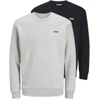 Jack & Jones Script Bradley Sweatshirt 2 Units Noir,Gris L Homme