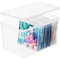 Rotho FAST - Boite de rangement de supports - capacité : 22 CD/DVD - transparent