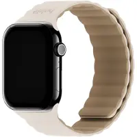 Holdit Bracelet en silicone avec fermeture magnétique pour Apple Watch Series 1 - 11 / SE / Ultra (44/45/46/49 mm) - Beige clair / Beige