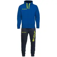 Givova King Cotone Terry Poker Tracksuit Bleu,Noir 3XL Homme