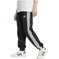 Adidas Pantalon de sport 'ESSENTIALS 3-STRIPES FLEECE LOOSE' noir / blanc