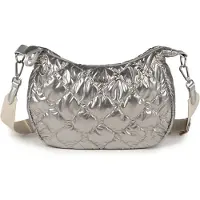 Munich , sac bandoulière pour femmes, collection automne/hiver 2025, modèle "Crossbody Hobo", couleur argent. (Sacs et sacs à dos, argent)