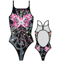Turbo Butterfly Stars Thin Strap Swimsuit Noir 13-14 Years Fille