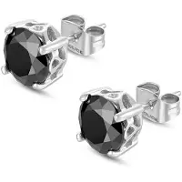 Police Soul Stone Stud Earrings Argenté Homme