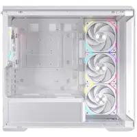 Einarex EXCS-ZM-800R-W, Midi Tower, PC, Blanc, ATX, Micro ATX, Mini-ITX, Acier, Verre trempé, Gaming