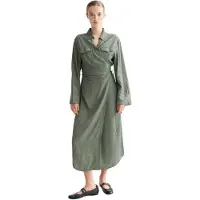 Scotch & Soda Draped Wrap Long Sleeve Midi Dress Vert 40 Femme