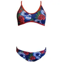 Turbo Roses&skulls Bikini Bleu 4XL Femme