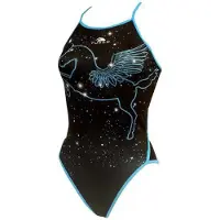 Turbo Pegaso Thin Strap Swimsuit Noir 7-8 Years Fille