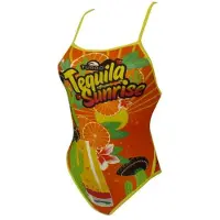 Turbo Tequila Sunrise Thin Strap Swimsuit Orange 3-4 Years Fille