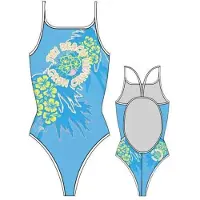 Turbo Tiki Beach Swimsuit Vert,Bleu 4XL Femme