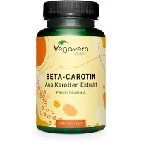 Vegavero Beta Carotene | 180 gélules | avec 7 mg de beta carotène par gélule provenant de 140 mg d'extrait de carotte | vegan