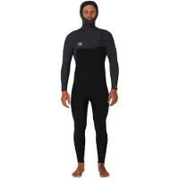 Ocean & Earth Free Flex 5/4 Mm Long Sleeve Chest Zip Hooded Neoprene Suit Noir XL Homme