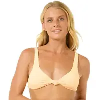 Rip Curl La Joya Tall Knot Triangle Bikini Top Jaune L Femme
