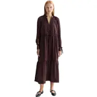 Scotch & Soda Lace Details Long Sleeve Long Dress Violet 42 Femme