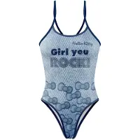 Otso Hello Kitty Denim Swimsuit Bleu S Femme