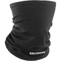 Salomon - Tour de cou en laine de mérinos - Merino Neck Gaiter Deep Black White en Laine - Noir