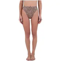 Hurley Max Leopard Moderate Tab Side Bikini Bottom Marron M Femme