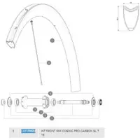 Mavic Cosmic Pro Carbon Sl T Front Rim Noir 700 - 28´´ 16H