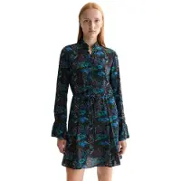 Scotch & Soda Printed Long Sleeve Short Dress Noir 36 Femme