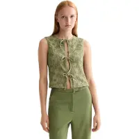 Scotch & Soda Blouse Sans Manches Bow Closure Structured