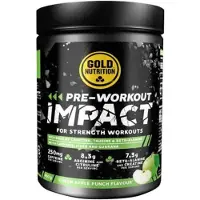 Gold Nutrition Poudre Énergétique Pre-workout Impact Pomme Verte 400g