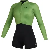 Mystic Lunar Longarm 2/2 Mm Woman Long Sleeve Front Zip Shorty Vert L Femme
