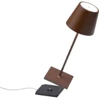 Zafferano Lampe De Table Led Poldina Pro Mini Corten, Rechargeable Et Dimmable Avec Une Autonomie Allant Jusqu'À 12 Heures