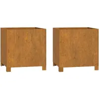 vidaXL Jardinières avec pieds 2 pcs Rouillé 40x40x40 cm Acier corten