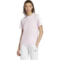 Adidas T-shirt fonctionnel 'ESSENTIALS 3-STRIPES COTTON' rose / blanc