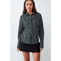 Balmohk Stripes Long Sleeve Shirt Vert S Femme