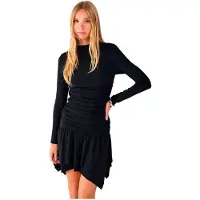 Balmohk Drapped Long Sleeve Dress Noir XS Femme