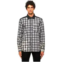 Diesel Moon Check Long Sleeve Shirt Gris XS Homme