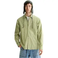 Scotch & Soda Striped Relaxed Fit Poplin Long Sleeve Shirt Vert L Homme